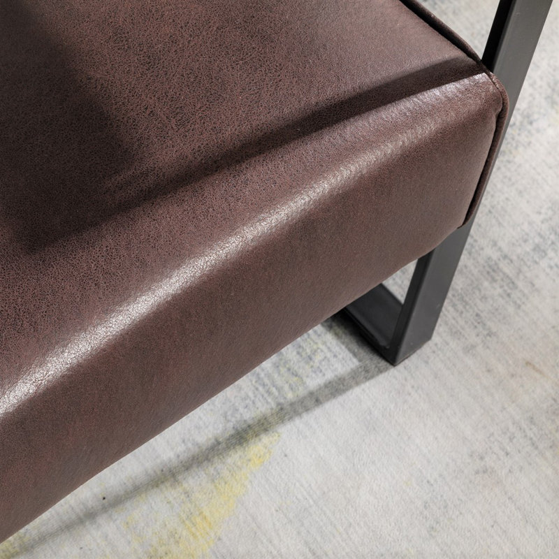 Chaise d'appoint classique Mid Century Modern, Microfiber, Dark Brown