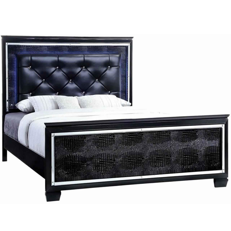 Vegan Leather Platform Bed, King