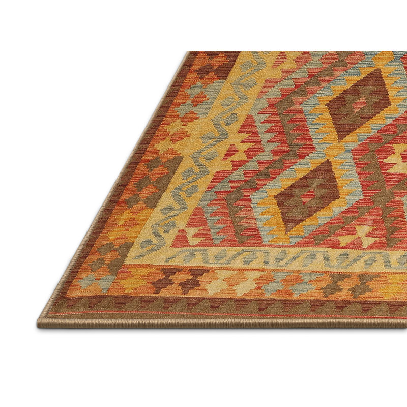 Tapis brun/gris/rouge contemporain, Rectangle 5 pi x 7 pi