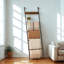 Towel Blanket Ladder Shelf Rack With Hooks