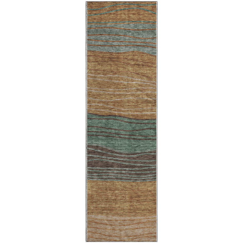 Premium Machine Washable Tweedy Terracotta Rug, Runner 2'3" x 7'6"