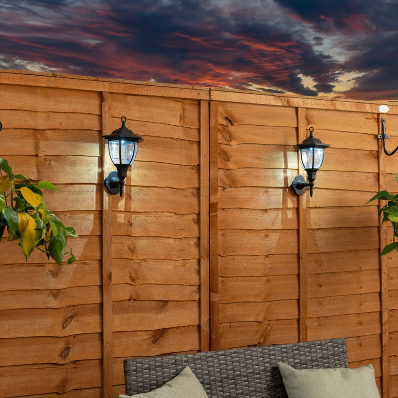Midlothian Matte Black 4 - Bulb 22cm H Solar Powered Integrated LED Outdoor Wall Lantern
