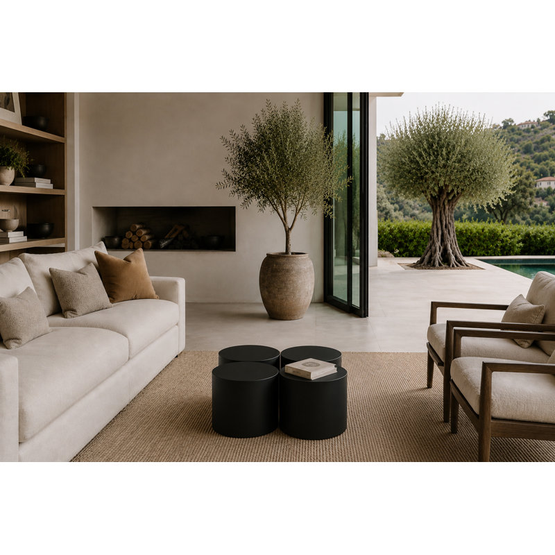 Table d'appoint ronde Spencer, Noir mat