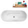 67" Streamline Soaking Matte White Freestanding Tub and Tray With Internal Drain