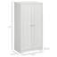 Armoire de cuisine, armoire de cuisine autoportante avec 2 portes, tablettes réglables pour la salle à manger, blanc