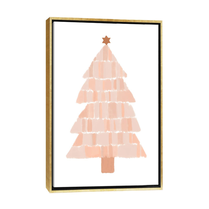 "Arbre de Noël" par Orara studio, reproduction d’art, Pas de tapis, H 60 po x l 40po x P 1,5 po, Toile encadrée d'or