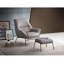 Ensemble de fauteuil d'appoint et repose-pieds 2 pièces Abela, cuir fleur-107417380