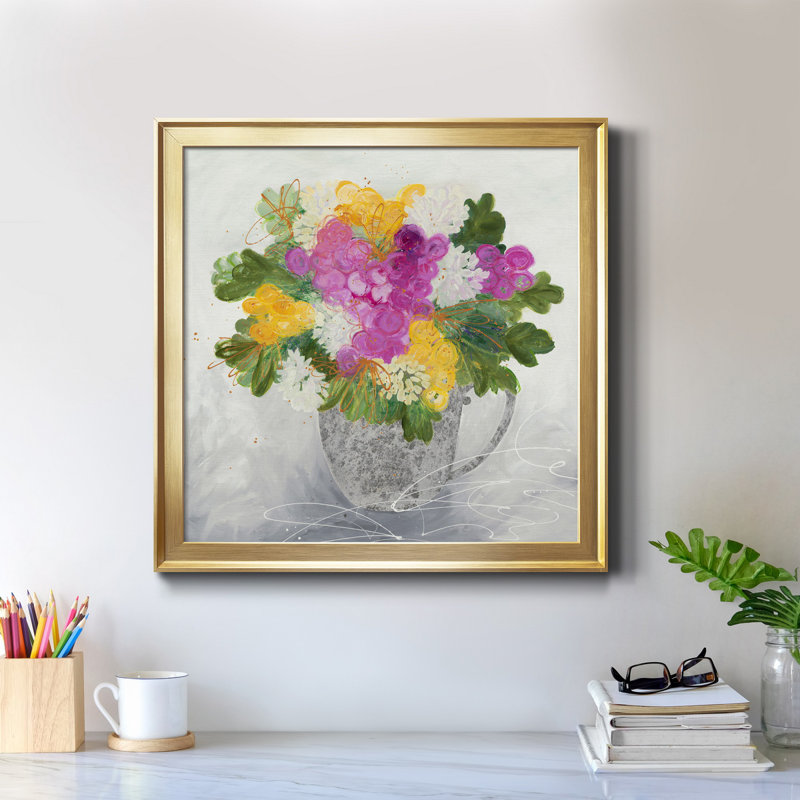 Rose Tea - Reproduction d'art sur toile encadrée, H 17,5 po x l 17,5 po x P 1,5 po, Encadré de bois de noyer