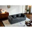 Lit convertible convertible en velours côtelé gris, cadre multifonctionnel à forme fixe 4 - 1, coussin cylindrique, plancher pour petits appartements, style décontracté avec fonction, revêtement en velours côtelé, cadre et salon