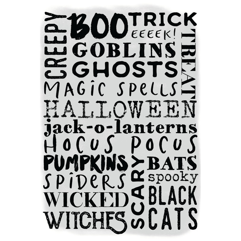 Halloween Words - Wrapped Canvas Print, 30cm H x 20cm W x 3.8cm D