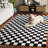 Grandberry Ebony Hand Tufted Wool/Cotton Geometric Rug in Black/Ivory-1730900868