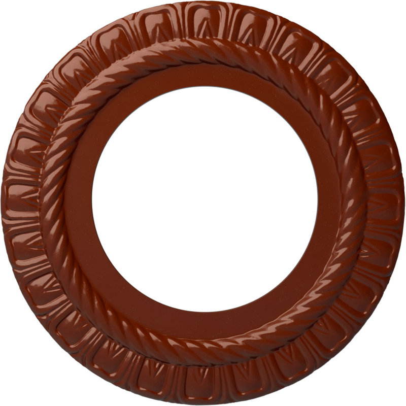 Endurathane Claremont Ceiling Medallion, 10 5/8"OD x 5 3/4"ID x 1/2"P (Fits Canopies up to 7"), Hand-Painted Firebrick Finish