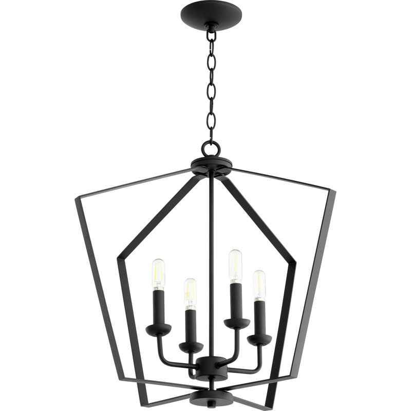 Tetrault 4 - Light Dimmable Lantern Chandelier, Noir