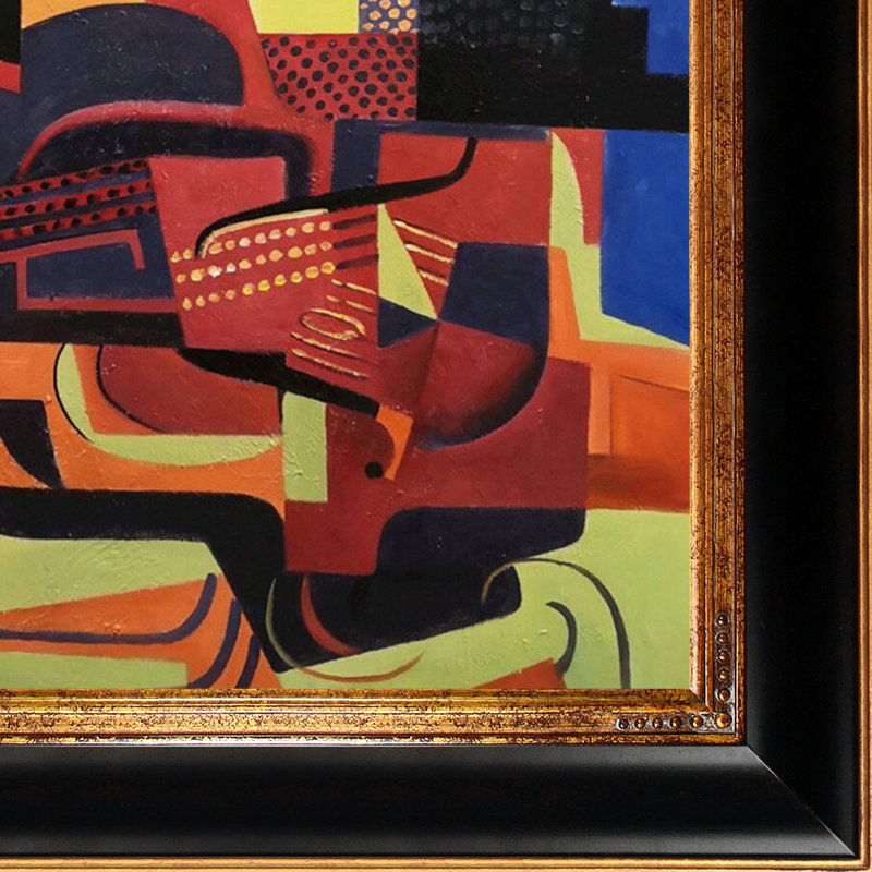 «Man with Violin» par Juan Gris, reproduction d'art sur toile encadrée, H 41 po x l 29 po x P 2 po