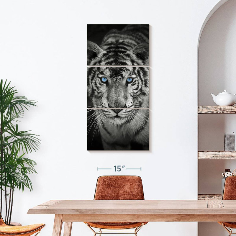 " Blue Eye Tiger " 3 - Pieces, 44" H x 21" W x 1.25" D