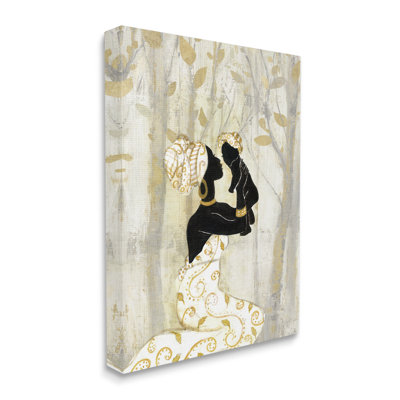 Femme tenant un bébé, arbre doux et neutre par Tava Studios - impression sur toile tendue