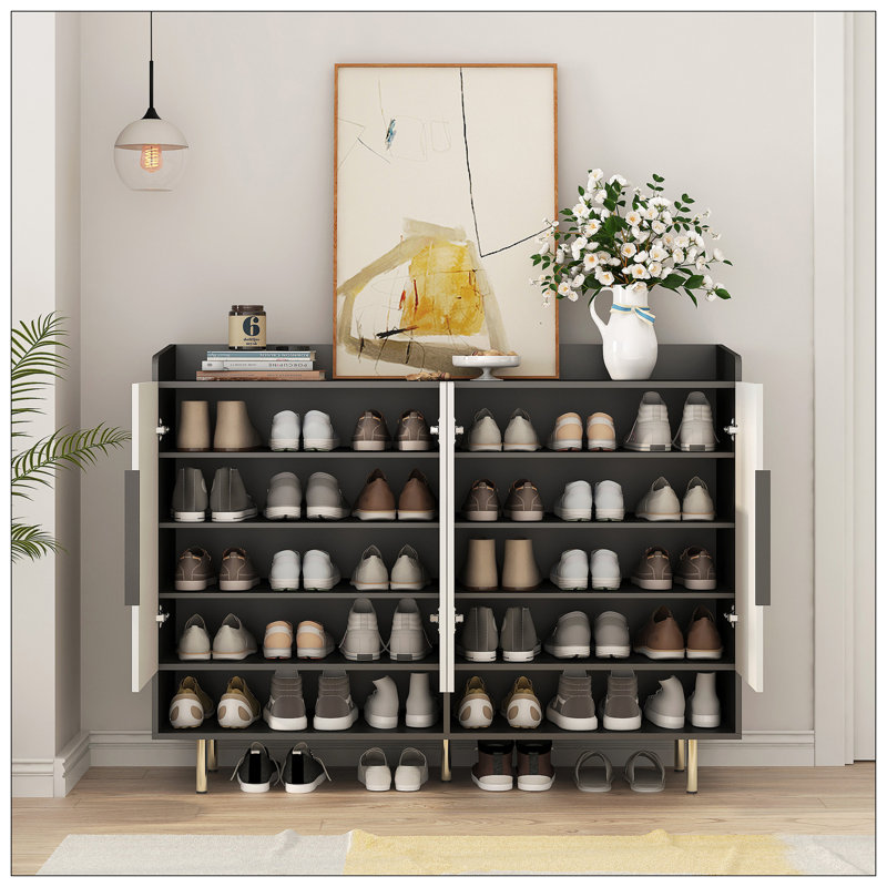 Armoire de rangement en bois, Noir