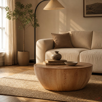 Table basse 35,43 "en forme de seau de style rétro pour bureau, salle à manger et salon