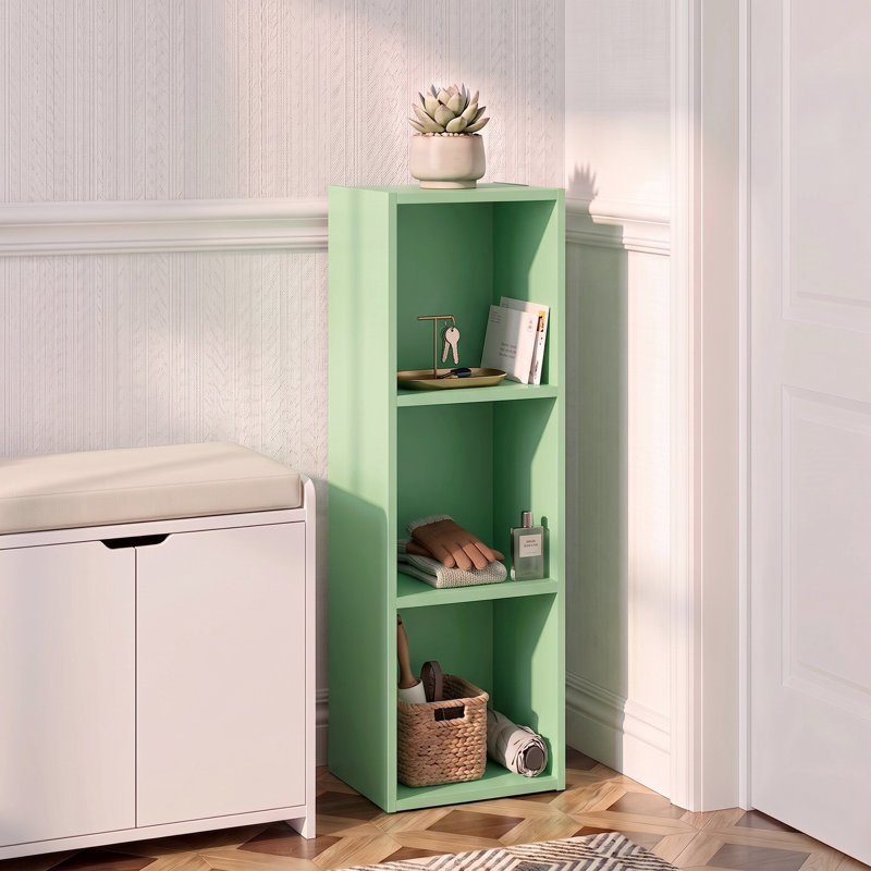 Bibliothèque à 3 niveaux, tablette ouverte, verte, (3 tablettes) H 31,5 po x l 9,61 po x P 9,37 po, Vert
