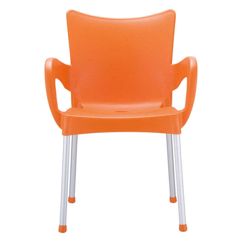 Goines Stacking Patio Dining Armchair, Orange