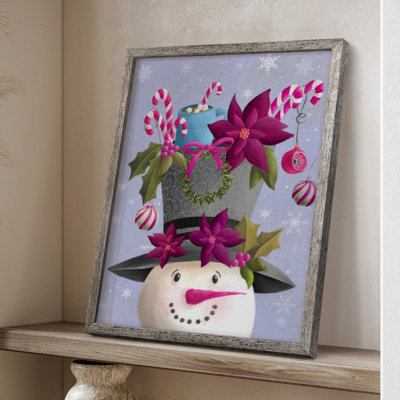 «Christmas Friends I», reproduction encadrée - bois massif