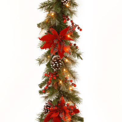 108" Pre-Lit Plaid Christmas Garland