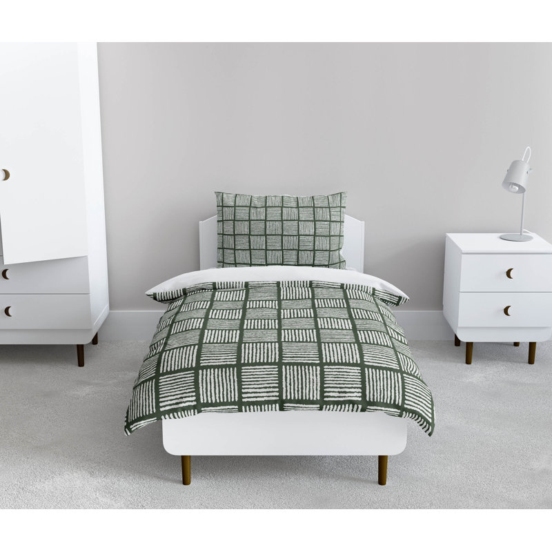 Tally Blocks Comforter Set, Green
