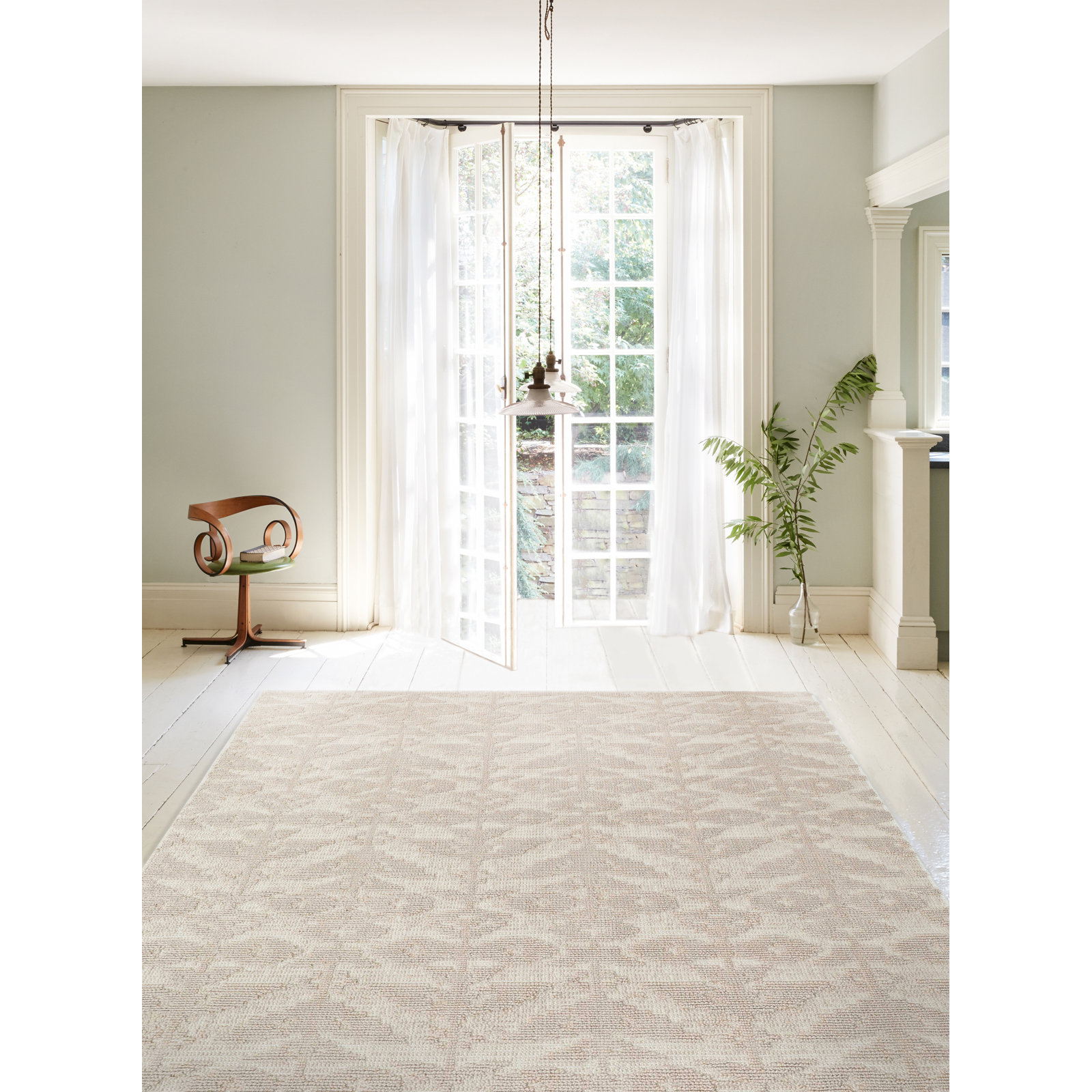 Hand-Tufted Floral Wool Rug, Rectangle 7'9" x 9'9"