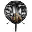Esschert Design Fire Pit Ball Stripes Black Carbon Steel