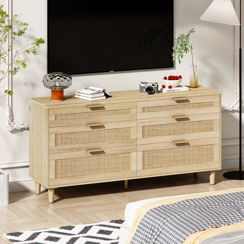 Commode 59 "en rotin avec tiroirs