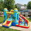 Jeu gonflable 11 'x 11' avec deux glissades d'eau, une piscine et un souffleur d'air de 450 W pour les enfants-98411773