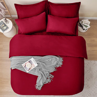 Premium 4-Piece Ultra-Soft Microfiber Duvet Complete Cover Set