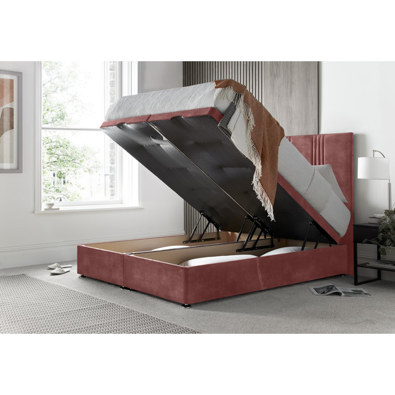 New Empire Conistan Divan Ottoman with Floor Standing Headboard , Pink, Kingsize (5')