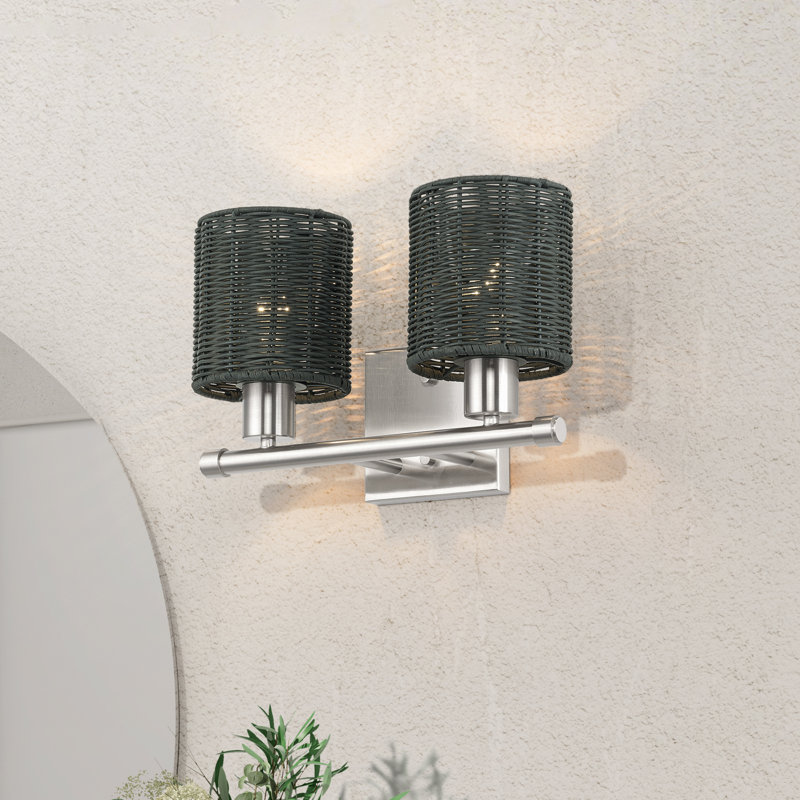 Weavington 2 Light Brushed Nickel Vanity Sconce