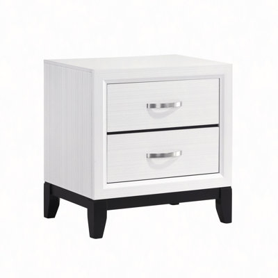 Nightstand, Storage Nightstand Of 2X Drawers 1Pc Wooden Bedroom Furniture