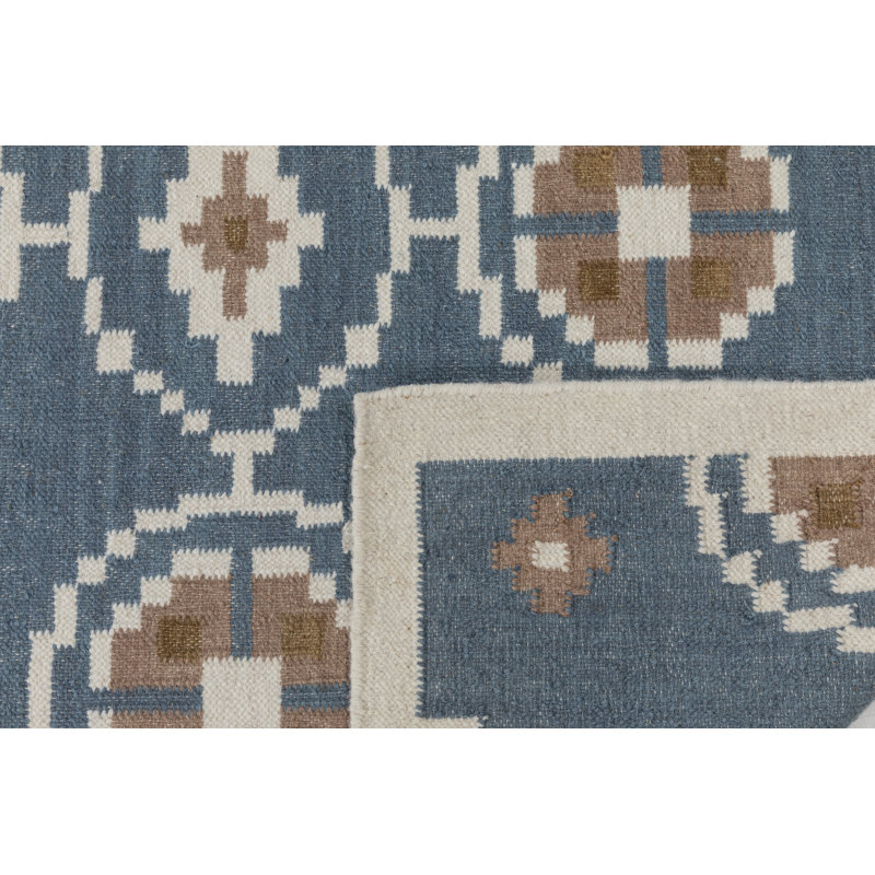 Tapis d'intérieur en laine Heidi, Bleu, 2 pi 6 po x 8 pi