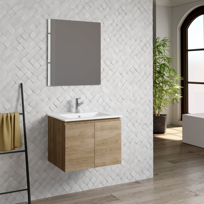 Base de meuble-lavabo simple 28 po Malibu, Chêne