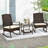 Red Barrel Studio® 3 Pieces Rocking Wicker Bistro Set Outdoor Front Porch Rocker Chairs Conversation Set-1057722594