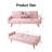72" Velvet Upholstered Foldable Futon Sofa Bed with Nailhead Trim, 2 Cupholders and a Throw Pillow