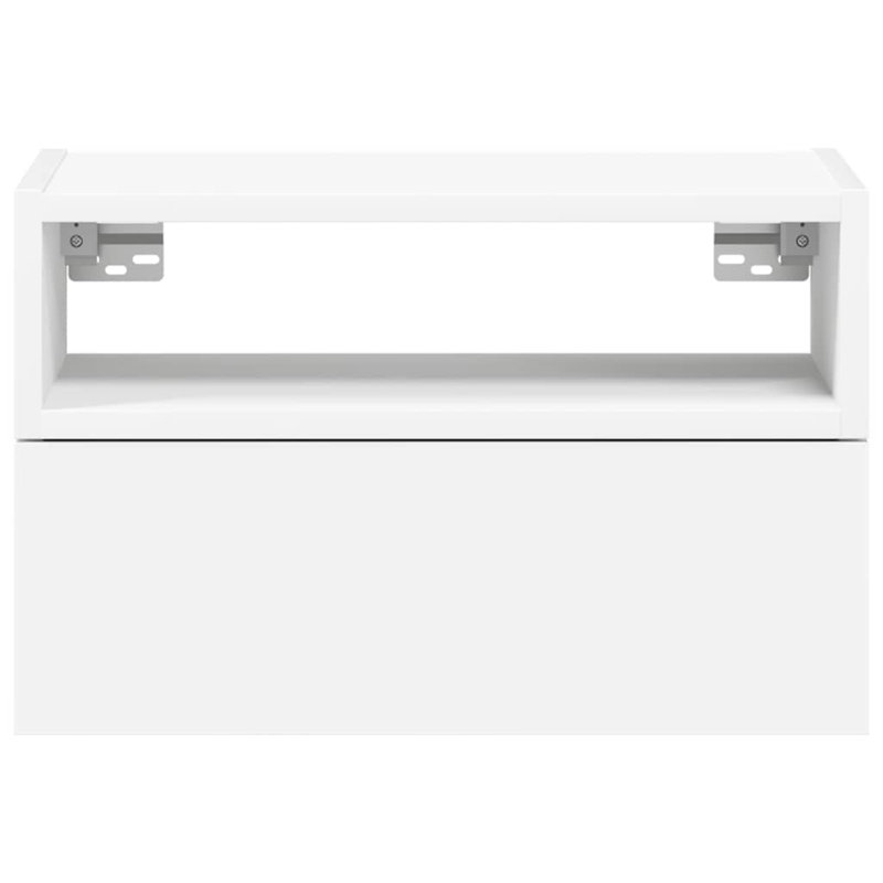 Cabriales 45cm W Manufactured Wood Bedside Table, White, 1
