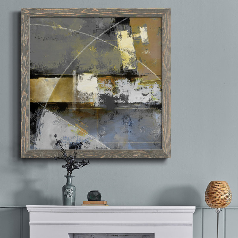 Danse grise I - cadre photo, reproduction d'art sur toile, Encadré gris, H 17 po x l 17 po x P 1,5 po