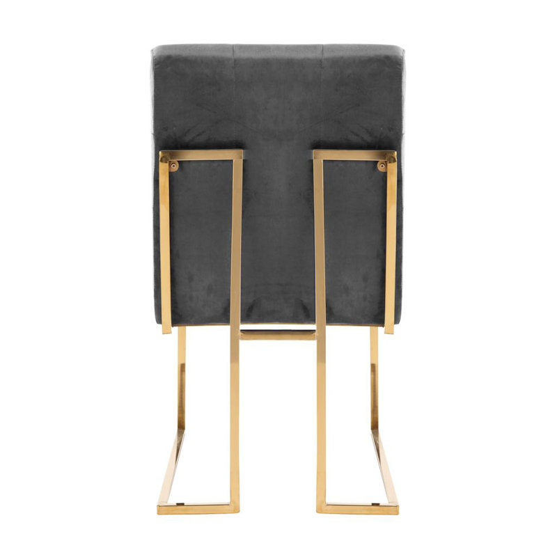 Chaise parsons en velours, gris