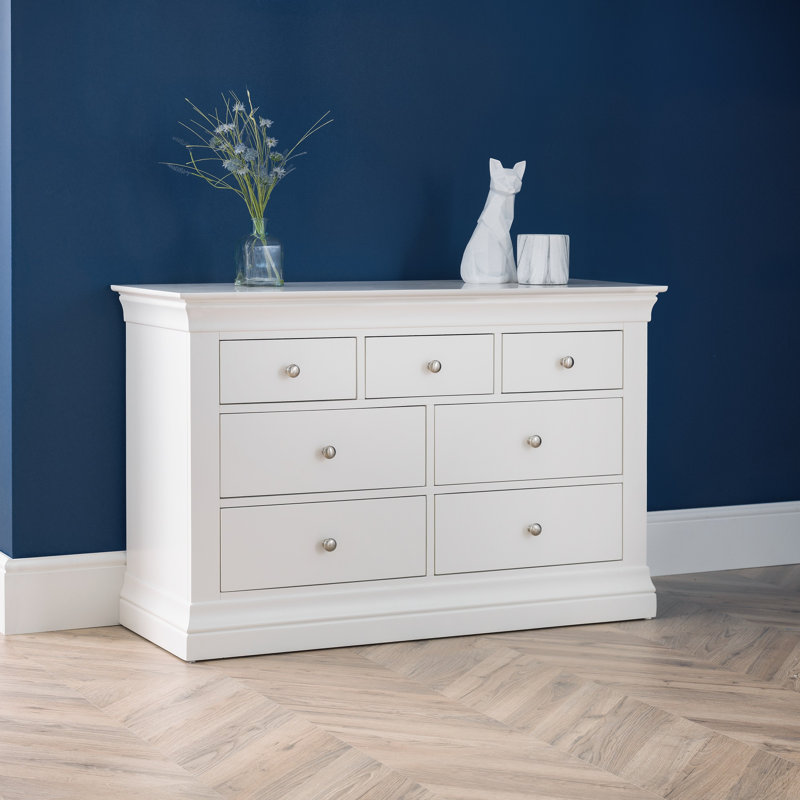 Dial 120cm W 7 - Drawer Chest of Drawers, Light Grey
