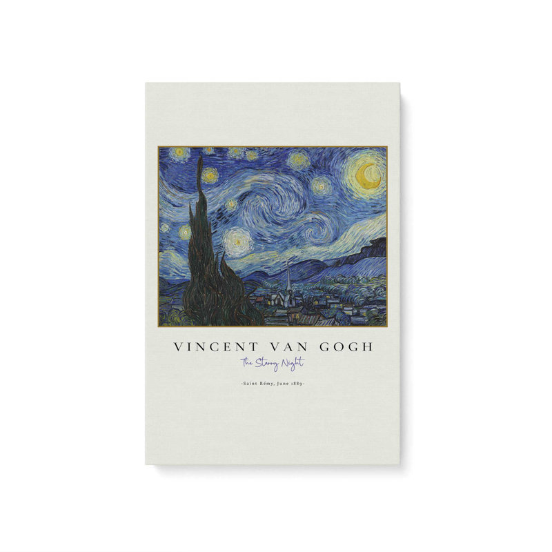 Van Gogh's The Starry Night v3, Toile tendue, H 48 po x l 32 po x P 1,25 po