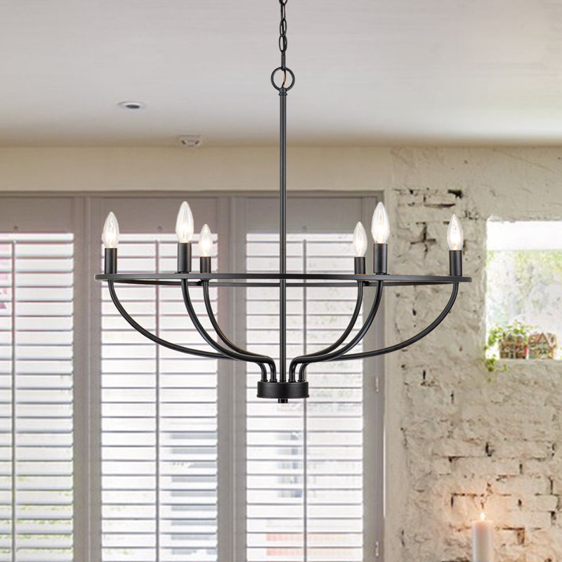 Lustre empire 6 lumières Venjah, Noir