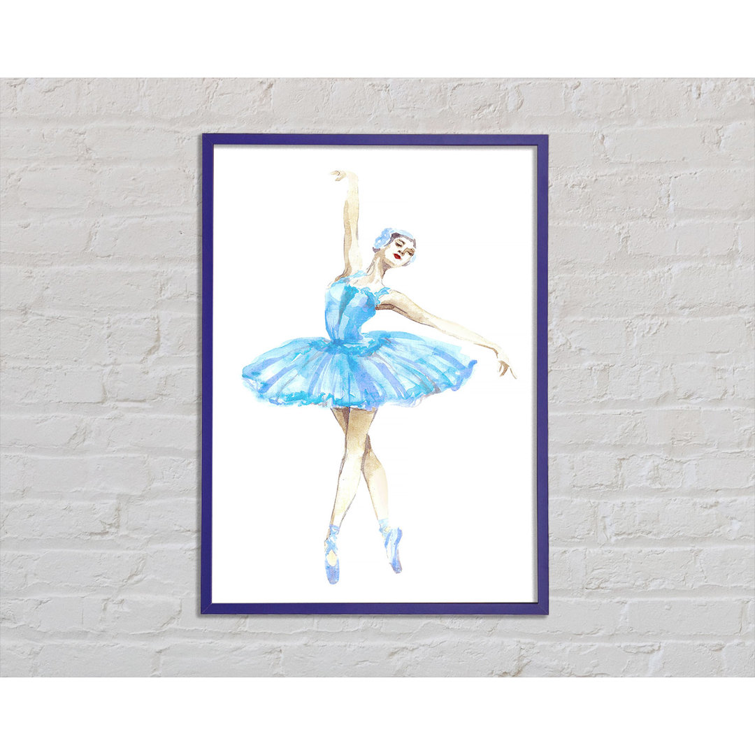 Blaue Ballerina 5 - Einzelner Bilderrahmen Kunstdrucke