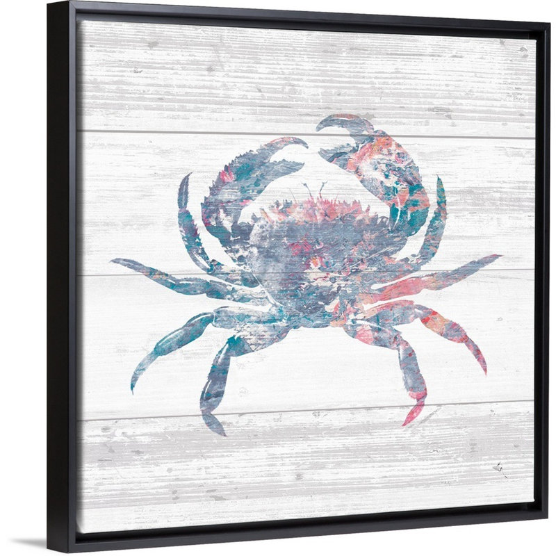 «Ocean Life I», art mural sur toile, Cadre noir, H 22 po x l 22 po x P 2 po