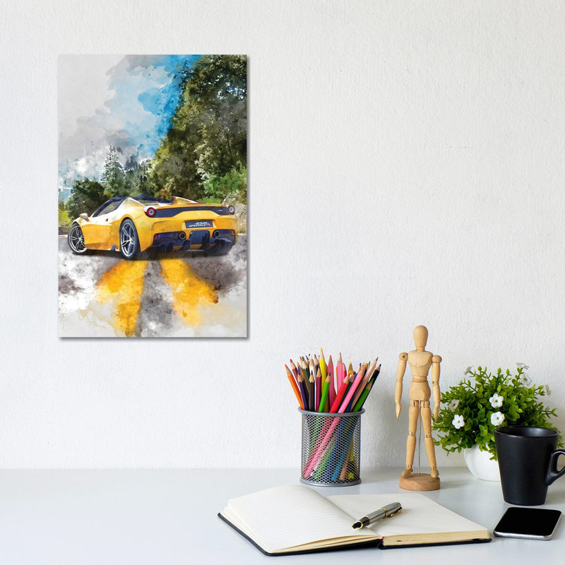 Ferrari 458 Speciale Apert by Gab Fernando - Wrapped Canvas Print, 20.32 cm H x 30.48 cm W