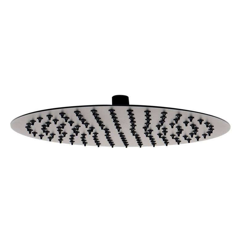 Matte Black 12" Round Ultra-Thin Stainless Steel Rain Shower Head