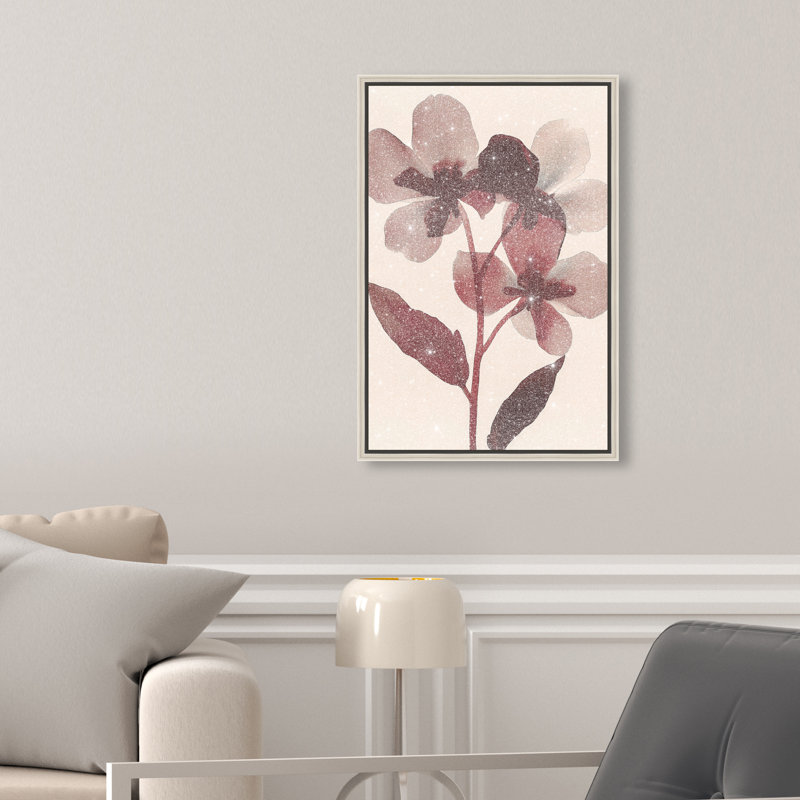 Crimson Coastline II Canvas Abstract Print by Oliver Gal, Black Frame, 10 x 15, 16"H x 11"W, Silver Frame